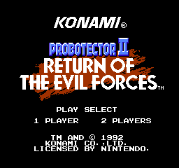 Probotector II - Return of the Evil Forces Title Screen